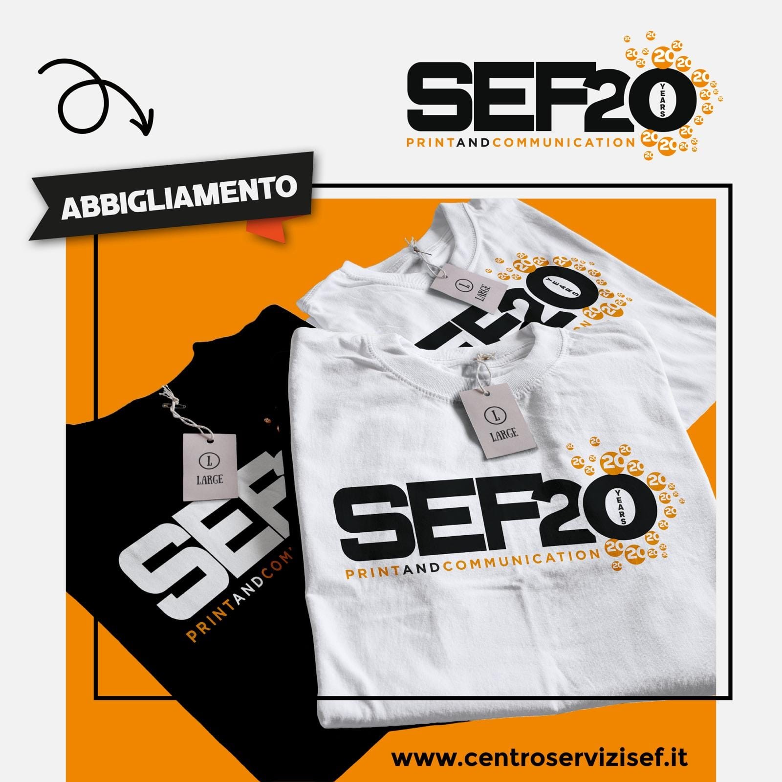 T-shirt personalizzata con stampa dal Centro Servizi Sef! In Corte Lambruschini a Borgo Pila! 