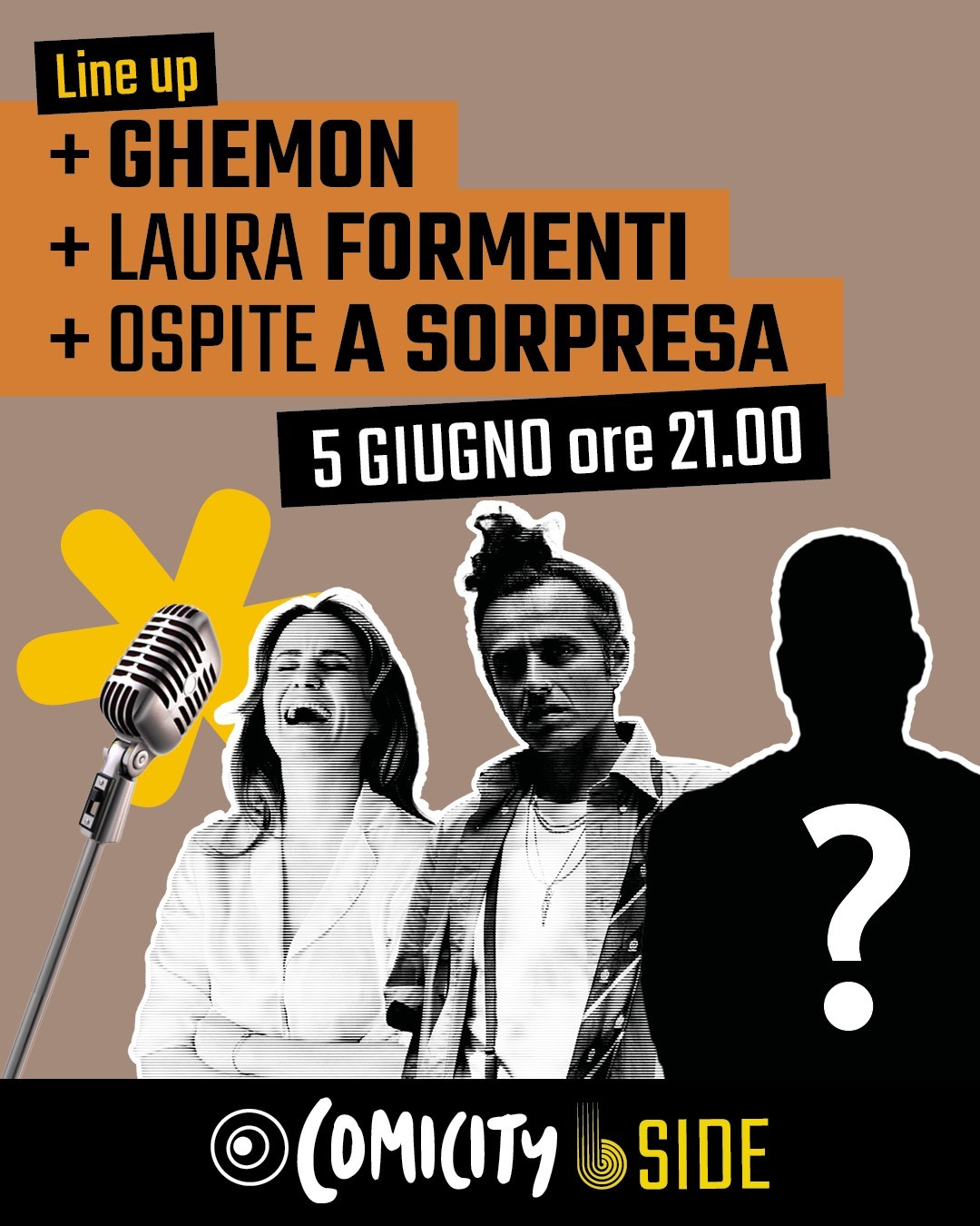 In data  5 Giugno  ore 21.00 al  Giardino di Palazzo Rosso: Ghemon, Laura Formenti e un'ospite speciale in Line Up di Stand up Comedy. In apertura dalle ore 20.00 Dj set "Jukebox" con Andrea de Sotgiu