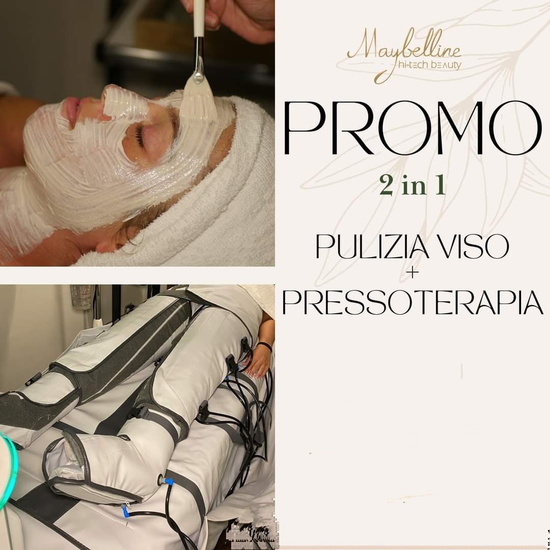 Speciale trattamento bellezza: Pulizia viso completa +1 seduta di pressoterapia  da Maybelline Hi Tech Beauty nella centralissima  via Brigata Liguria!