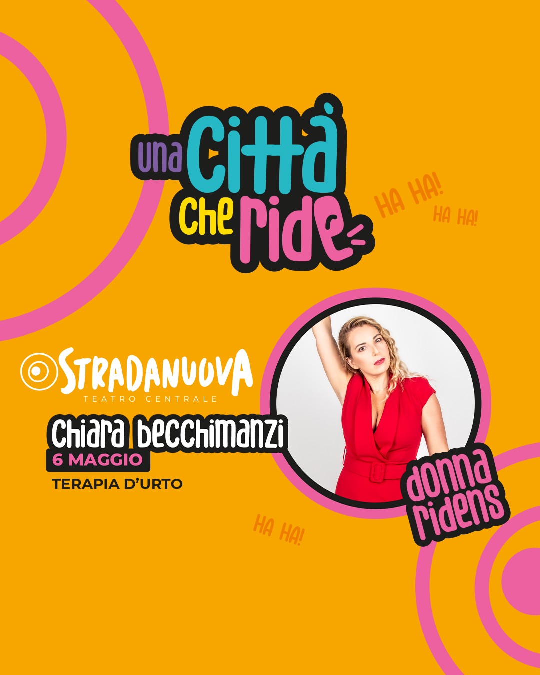 In data 6 Maggio 2023 ore 21.00 al Teatro Auditorium  di Stradanuova Chiara Becchimanzi in "Terapia d'urto"
