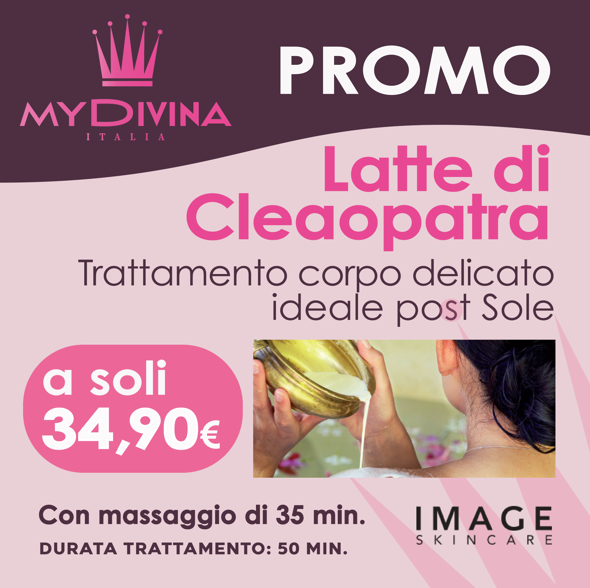 Splendida idea regalo! Scrub al latte di Cleopatra + massaggio reidratante dall' istituto Mydivina nella centralissima via Fieschi!